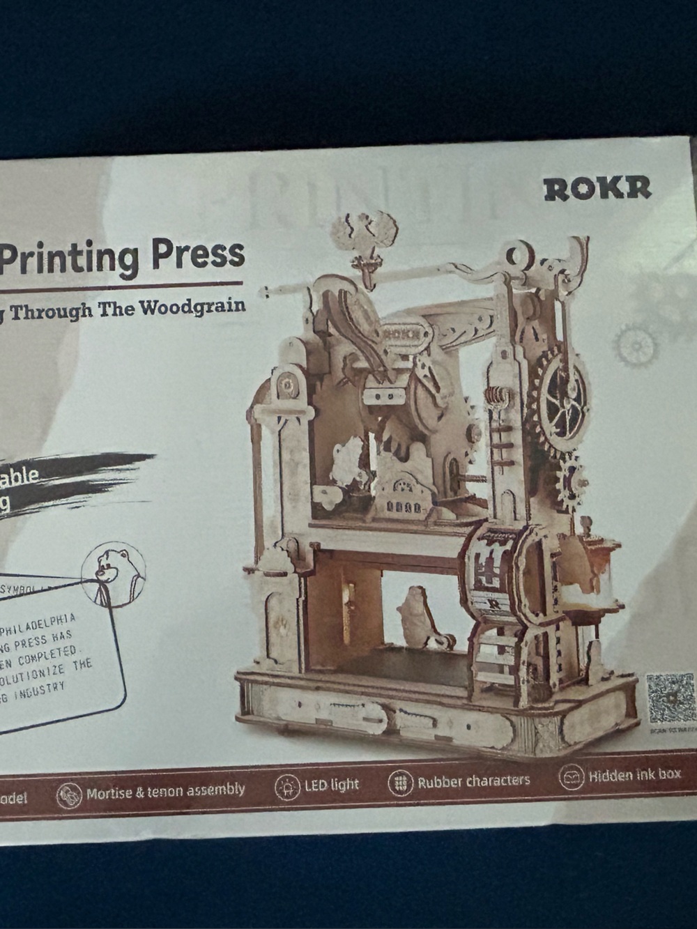 ROKR LK602 Mechanical Gears 3D Wooden Puzzle - Classic Printing Press (Sealed)